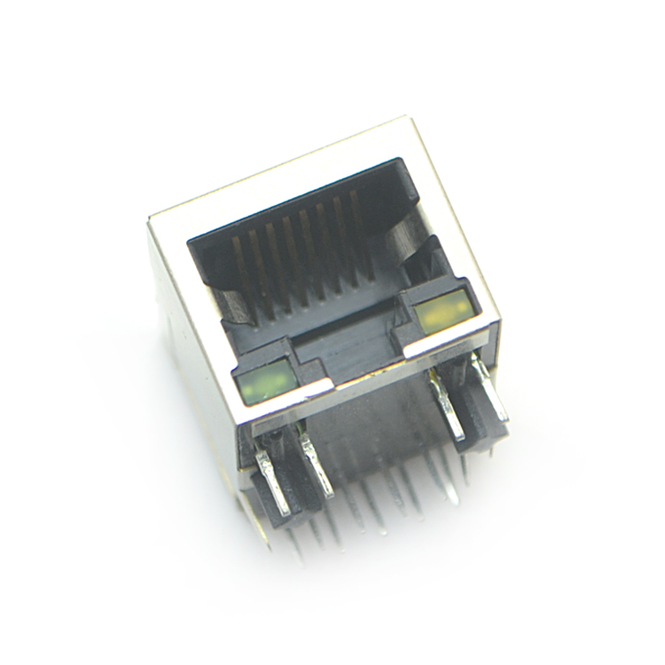 RJ45-10P10C 下帶燈 彎插