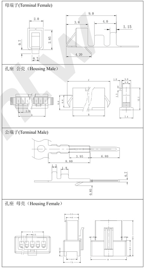 連接器產品規格圖